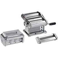 Marcato PastaSet Máquina para Pasta Manual con Accesorios Incluido- Acero Cromado- Plata- 20 X 20.7 X 15.5 Cm